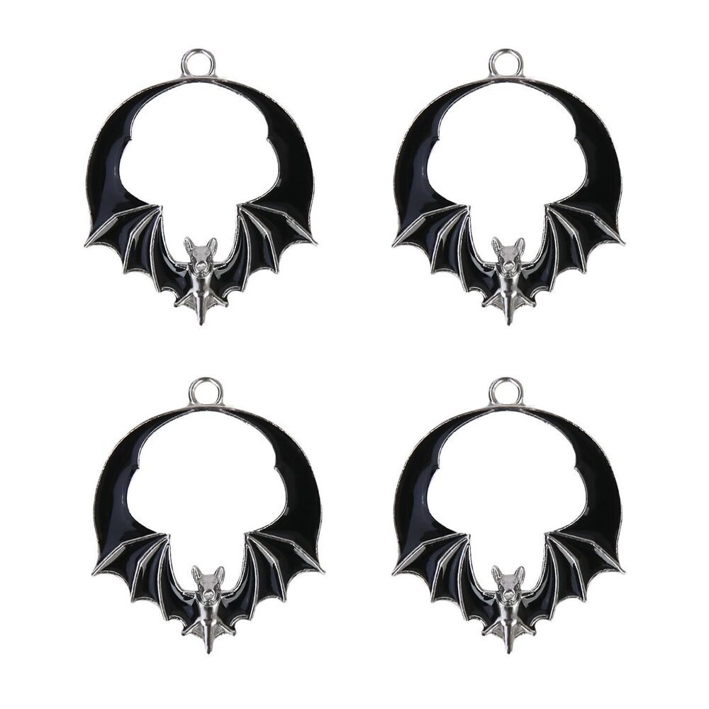 5740 Heiolox 50 Pcs Bat Charms,Styles Tibetan Bat Charms Vampire Bat